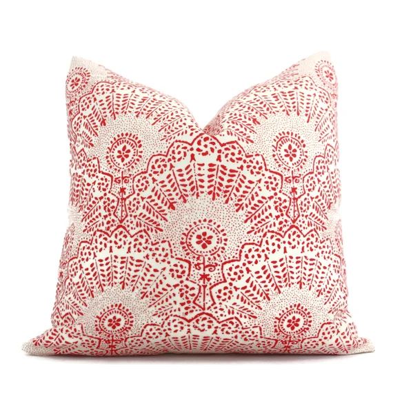 Sister Parish Red Appleton Decorative Pillow Cover 18x18 | Etsy | Etsy (US)