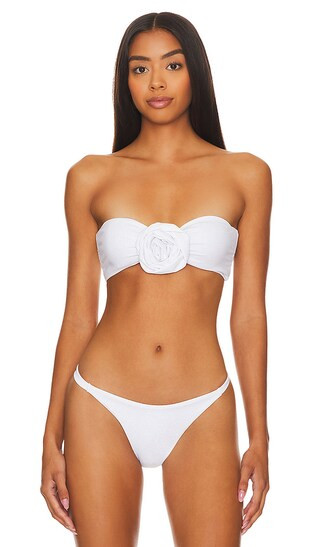 Oriana Bandeau Bikini Top in White | Revolve Clothing (Global)