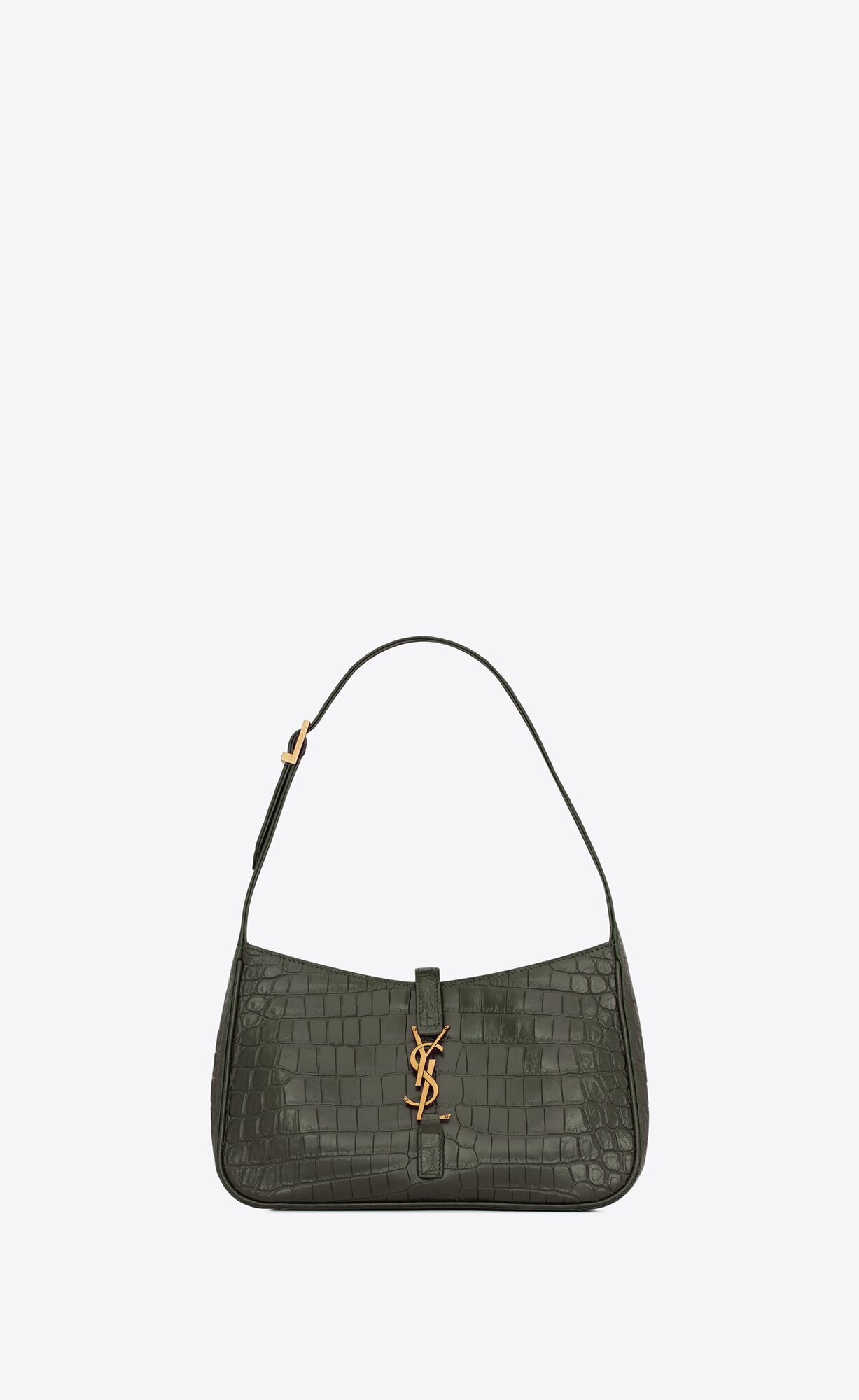 Saint Laurent monogram hobo bag featuring an interlaced metal YSL initials hook closure and an ad... | Saint Laurent Inc. (Global)