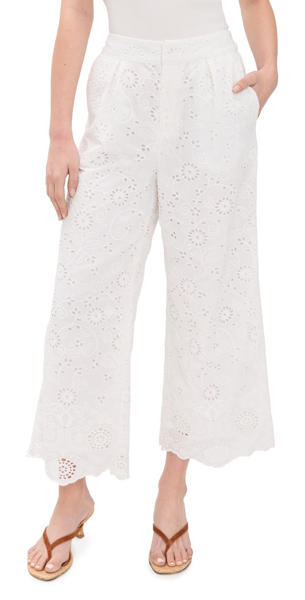 Splendid Splendid x @Cellajaneblog Eyelet Pants White L | Shopbop