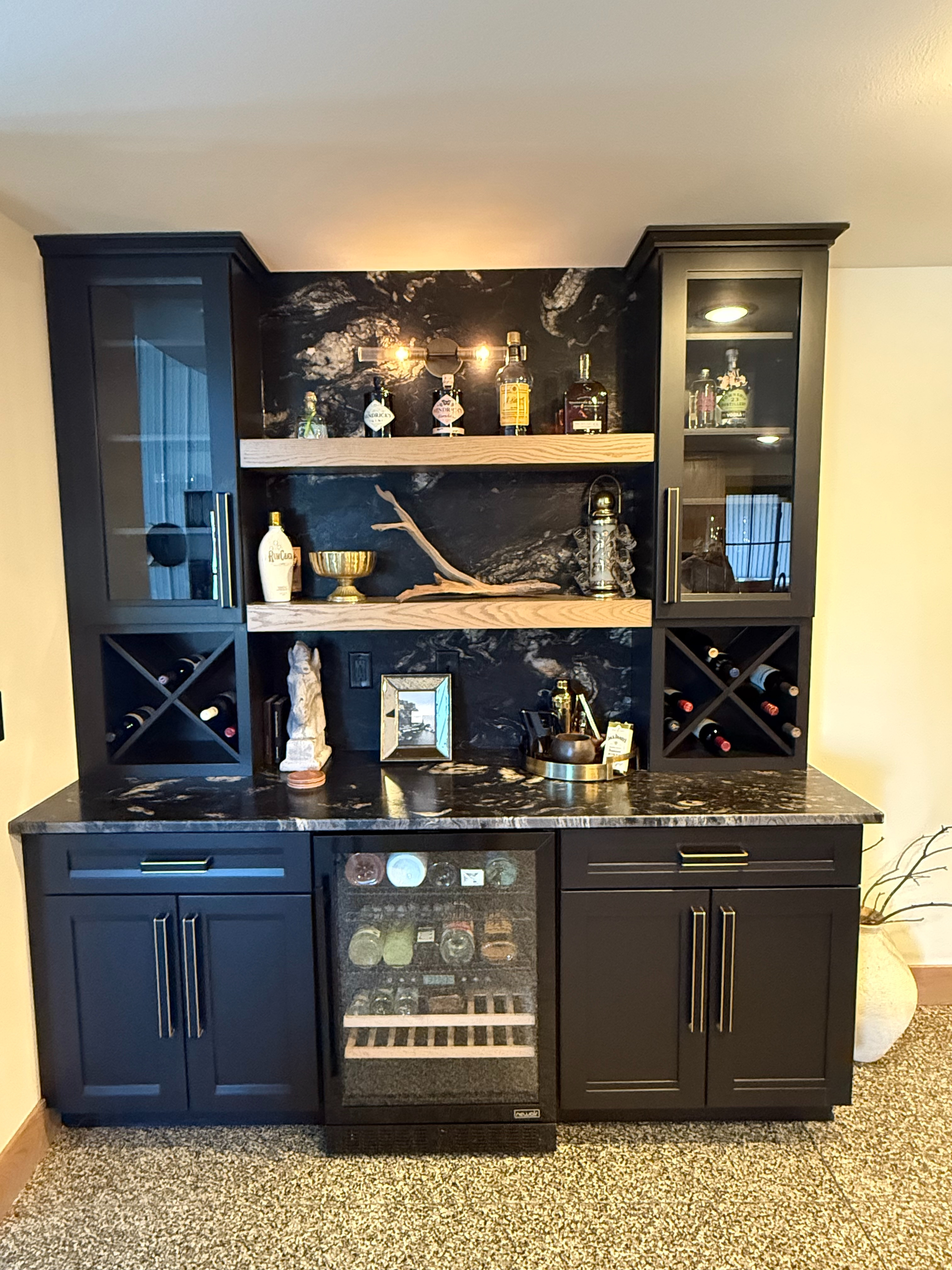 Loving my new wet bar in our farm shed!! Who doesn't love cocktail hour!! #bararea #cocktailhour #arhaus #viski #wayfair #joss&main

 

 #LTKHome #LTKStyleTip