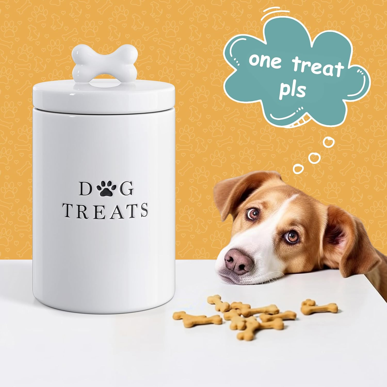 Barnyard Designs Large Dog Treat Container Airtight with Lid, Cute Dog Treat Jar, Rustic Dog Trea... | Amazon (US)