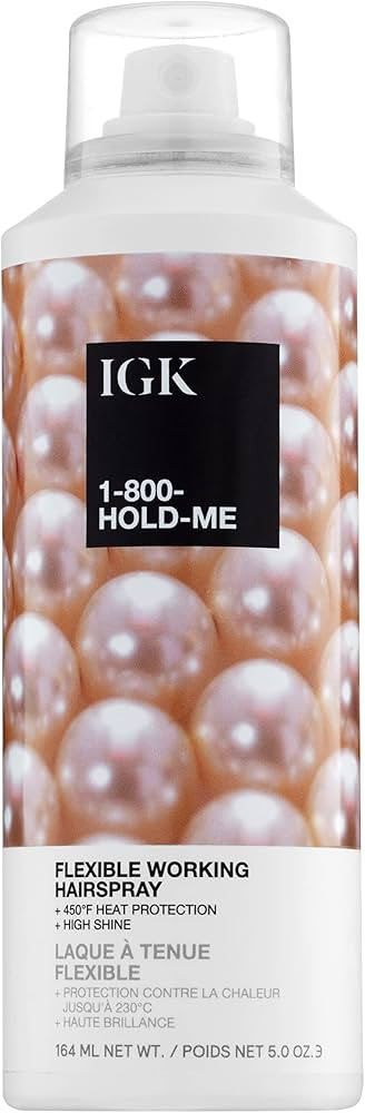 IGK 1-800-HOLD-ME Flexible Hold Hairspray | Heat Protectant + Shine + Lightweight | Vegan + Cruel... | Amazon (US)
