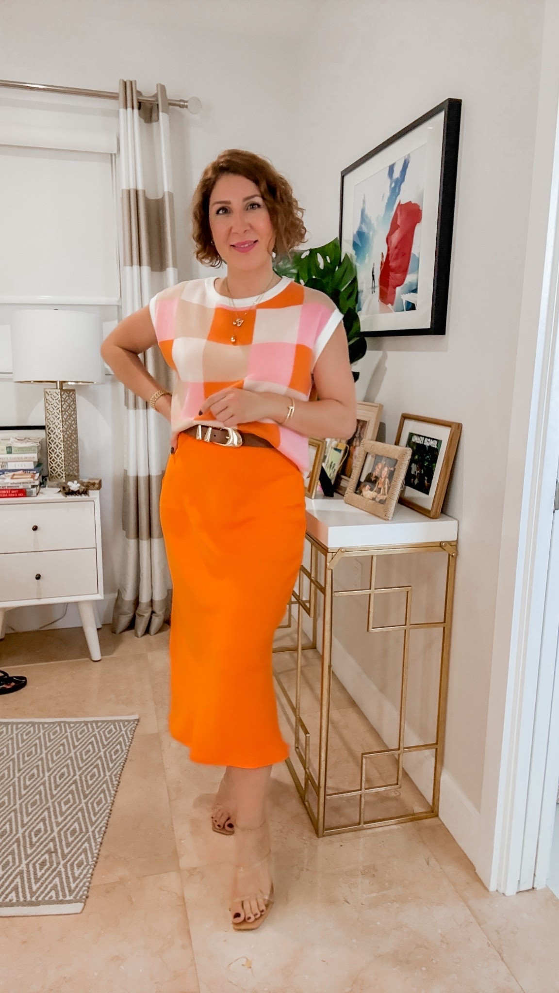 Amazon knot top with satin skirt