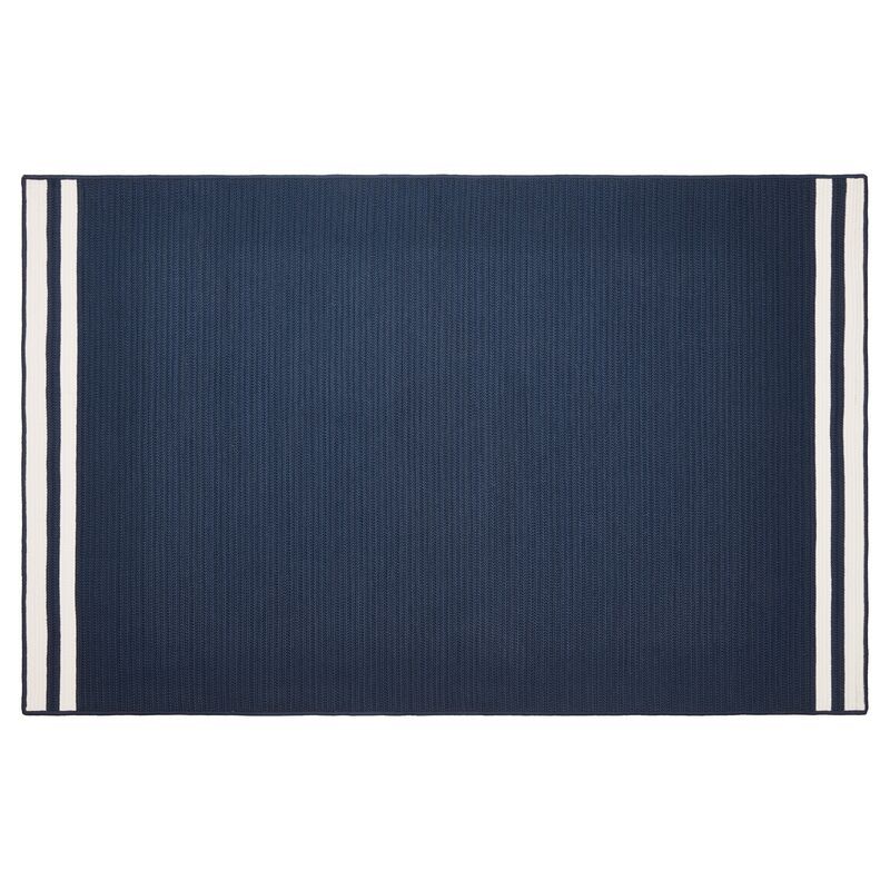 Northport Outdoor Rug, Navy/White | One Kings Lane