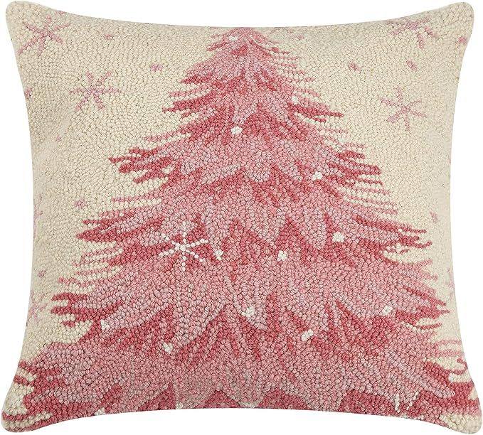 Peking Handicraft 31JES1308C18SQ Pink Christmas Tree Hook Pillow, 18-inch Square | Amazon (US)