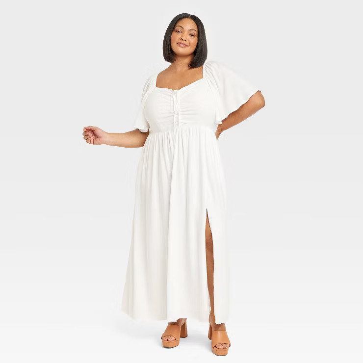 Women's Flutter Sleeve Sweetheart Dress - Ava & Viv™ | Target