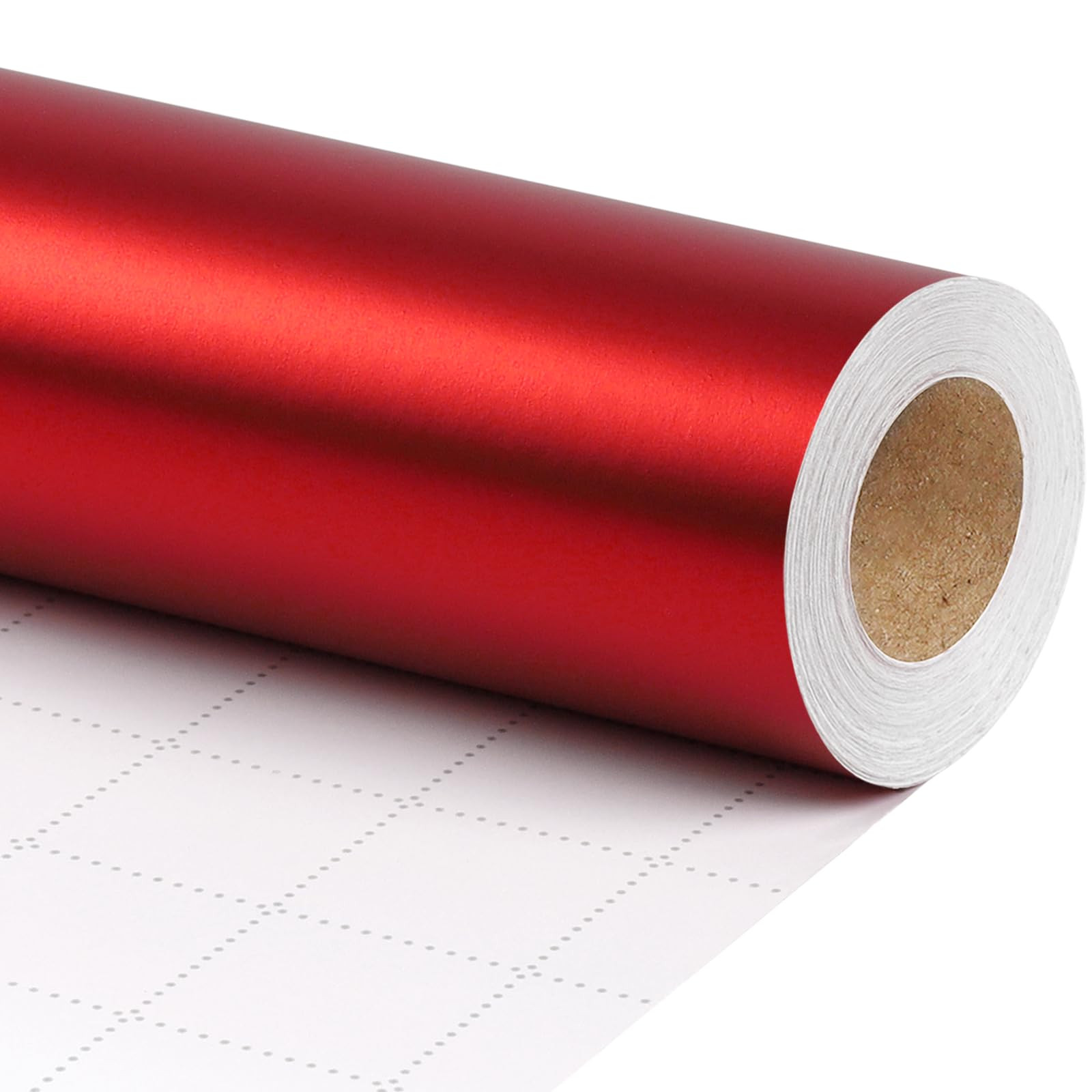 LaRibbons Red Christmas Wrapping Paper, Solid Color Matte Metal Gift Paper Roll - 17 Inch x 33 Fe... | Amazon (US)