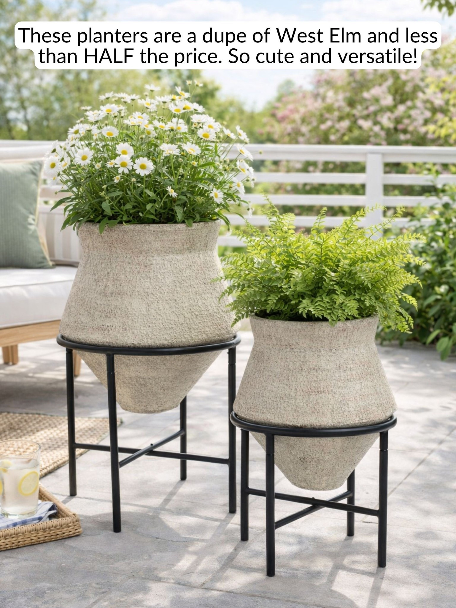 These planters are half the price from @Wayfair vs the West Elm versions! So good, grab them while they are in stock and on sale! 