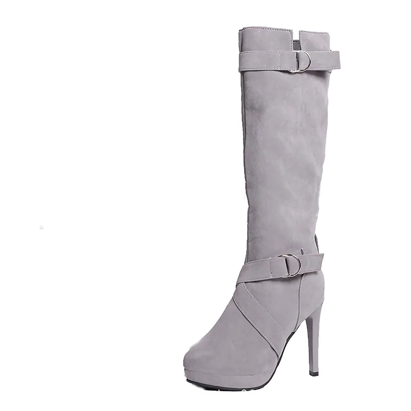 Boots for Women Clearance Deals! Verugu Sexy Fall Thigh High Heel Boots Women's Knee-High Boots W... | Walmart (US)