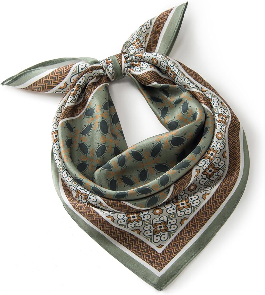 100% Mulberry Silk Scarf -21" Lightweight Square Neckerchief \u2013 Breathable Digital Printed Sc... | Amazon (US)