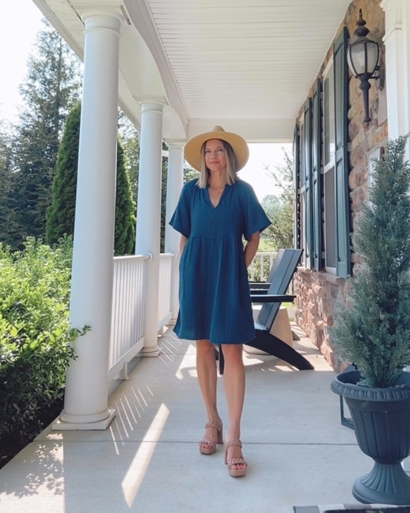 Summery cotton gauze dress in a gorgeous shade of #softautumn blue!

#LTKPetite #LTKSummerEdit #LTKOver40