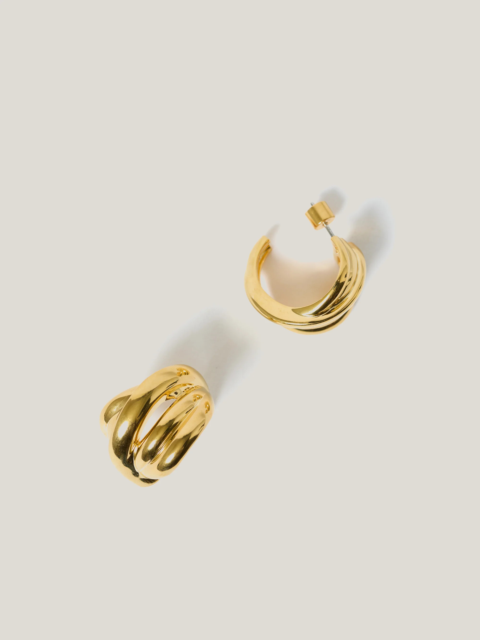 Twisted Dome Hoop Earring | Gold | Jigsaw (UK)