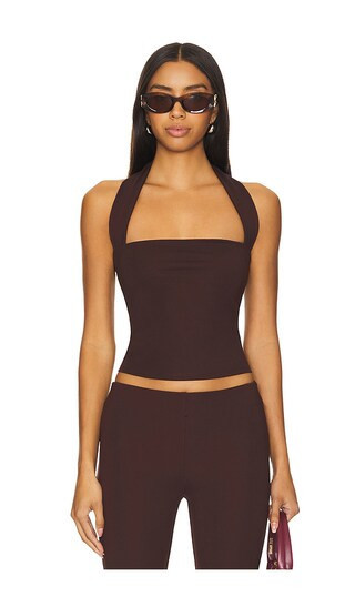 MAJORELLE Royce Top in Chocolate. - size S | Revolve Clothing (Global)
