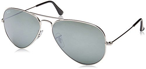 Ray-Ban 3025 Aviator Large Metal Mirrored Non-Polarized Sunglasses, Silver/Silver Mirror (W3277), 58 | Amazon (US)