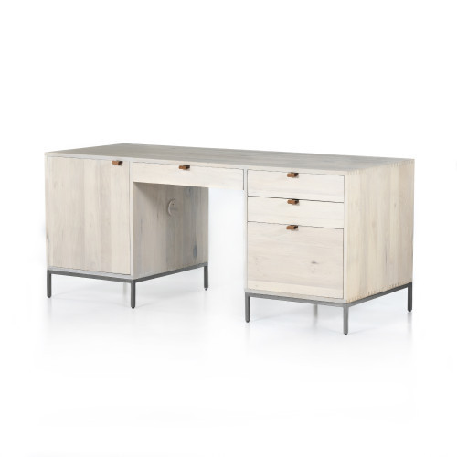 Four Hands Trey Executive Desk Dove Poplar | Gracious Style