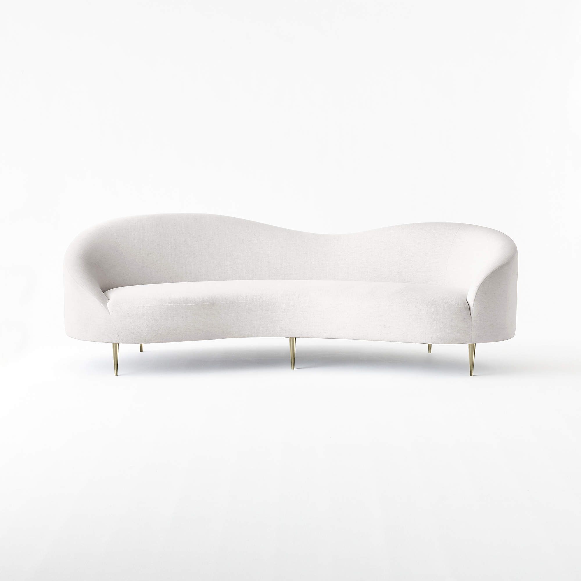 Curvo 95" White Performance Fabric Sofa by goop + Reviews | CB2 | CB2