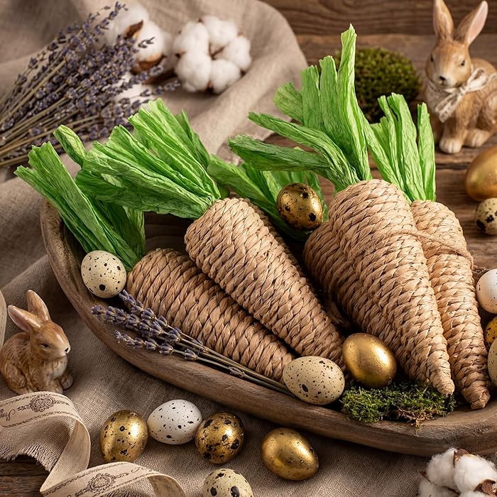 Weysat 6 Pcs Easter Artificial Carrots Decorations 7.8'' Fake Foam Jute Carrot for Bunny Decor Ru... | Amazon (US)