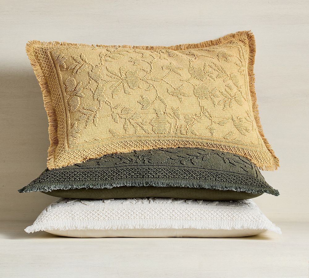 Marigold Fringe Lumbar Pillow | Pottery Barn (US)