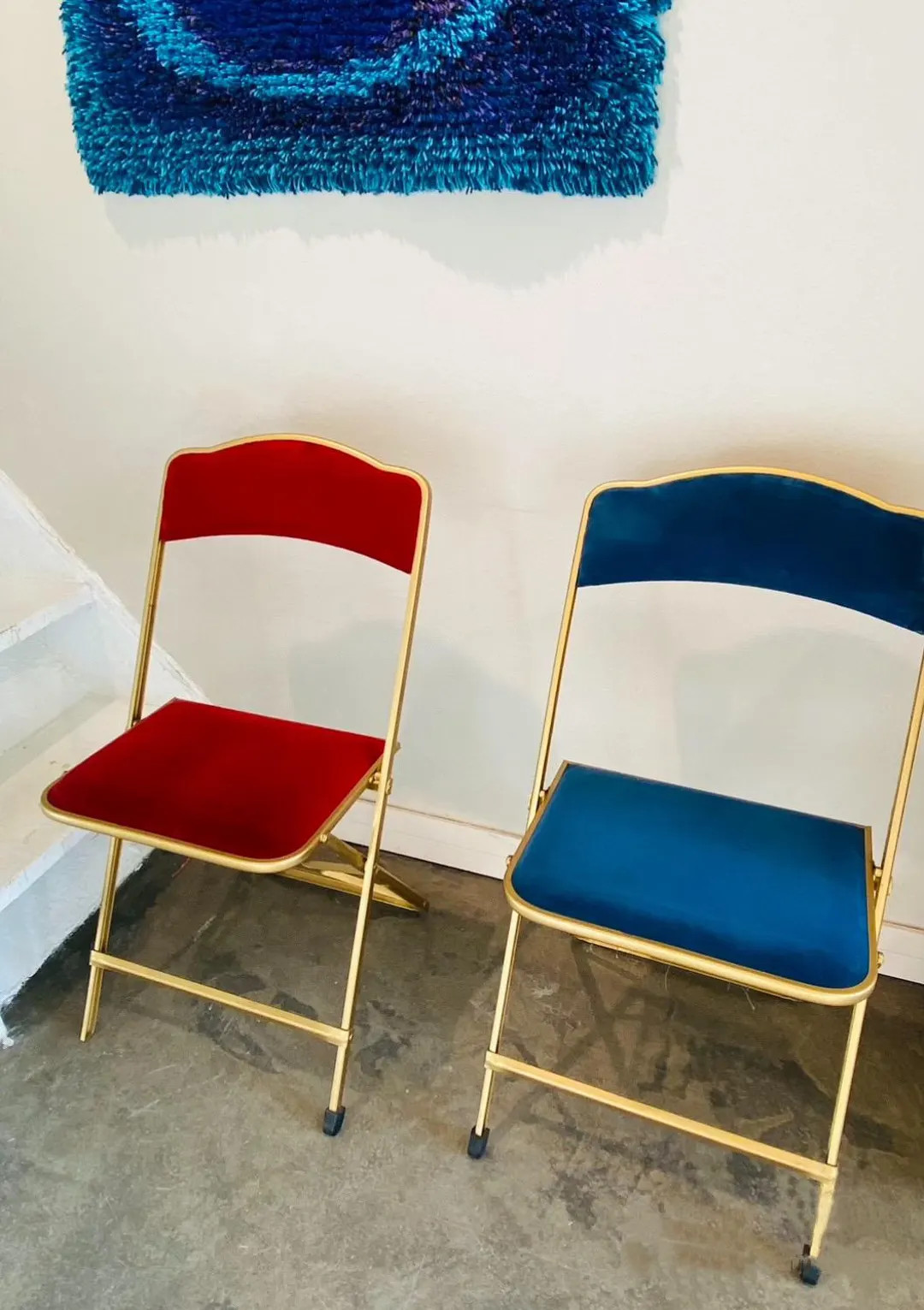 A Pair of Very Beautiful Vintage Velvet Folding Chairs Made by A. Fritz & Co, 1950s, Made in USA ... | Etsy (US)