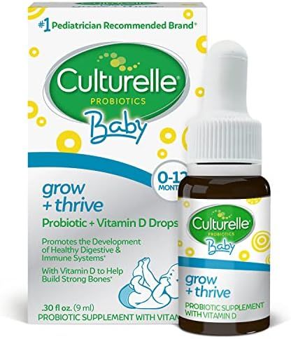 Culturelle Baby Grow + Thrive Probiotics + Vitamin D Drops, Promotes Development of Healthy Immune & | Amazon (US)