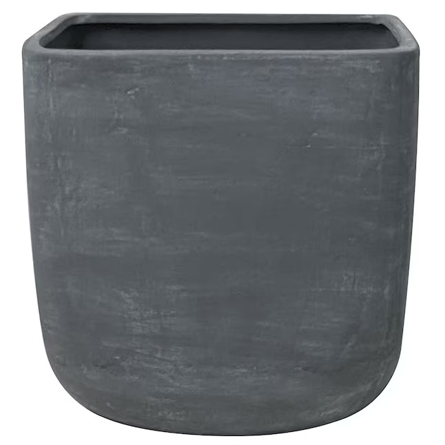allen + roth Square 11.42-in W x 11.81-in H Gray Ceramic Indoor/Outdoor Planter | Lowe's