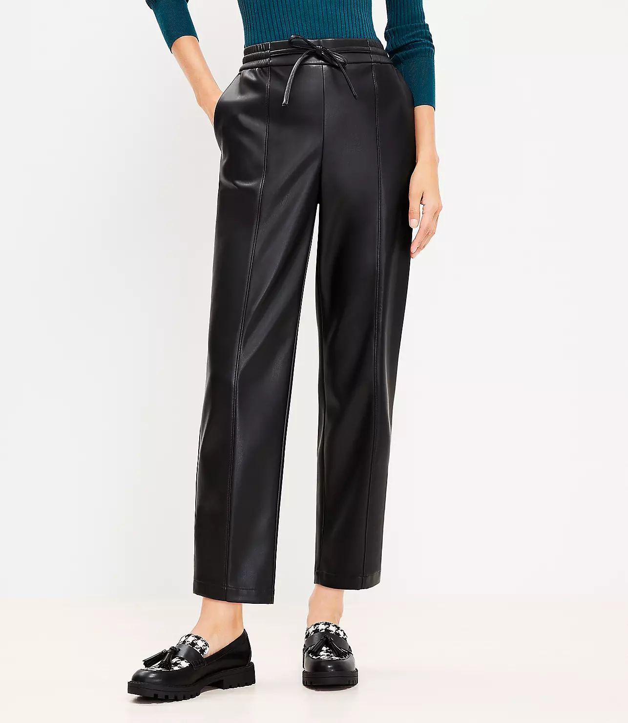 Jogger Pants in Faux Leather | LOFT