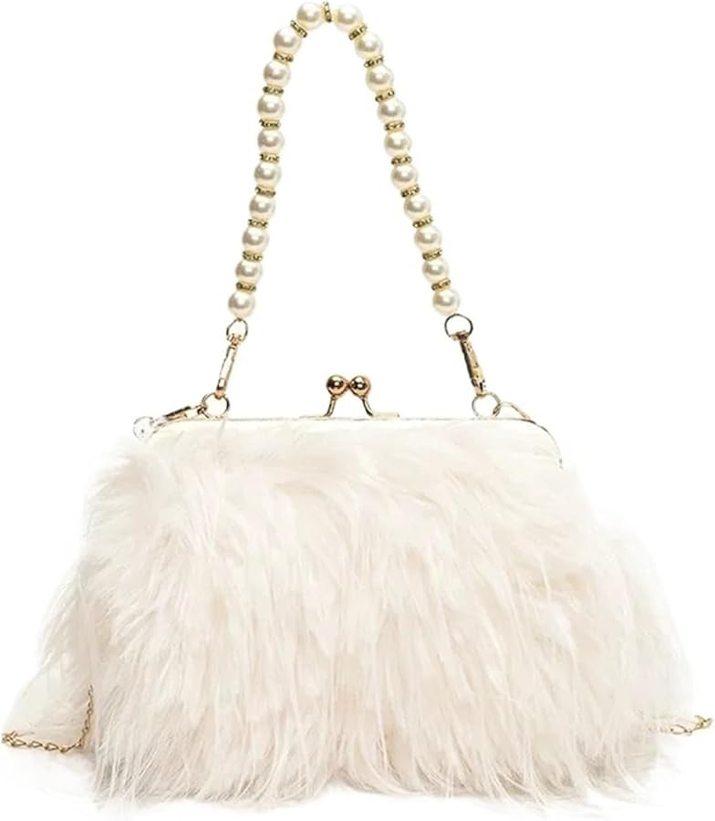 Faux Fur Evening Bag For Women Winter Fluffy Plush Shoulder Crossbody Bag Lady Designer Shell Han... | Amazon (CA)