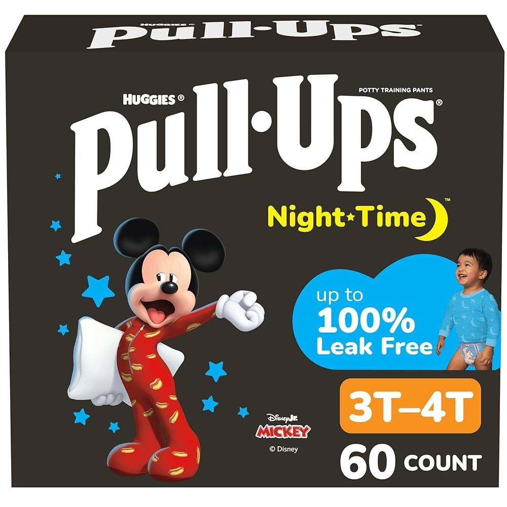 Pull-Ups Boys' Night-Time Potty Training Pants, Size 3T-4T Overnight Training Underwear (32-40 lb... | Amazon (US)