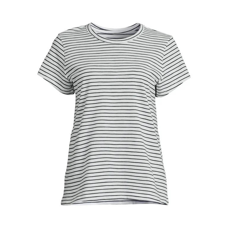 Time and Tru Women's Slub Texture Tee with Short Sleeves, Sizes S-XXXL | Walmart (US)