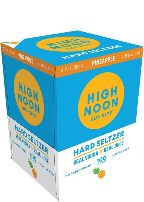 High Noon Hard Seltzer Vodka Pineapple 4pk-12oz Cans | Total Wine