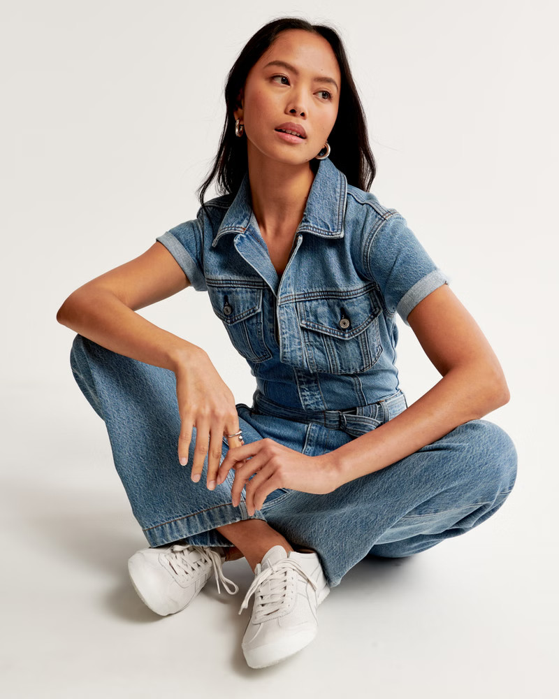 90s Relaxed Denim Jumpsuit | Abercrombie & Fitch (US)