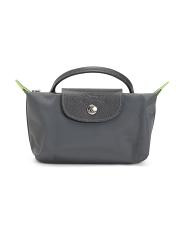 Canvas Le Pliage Original Mini Pouch With Leather Top Handle | TJ Maxx
