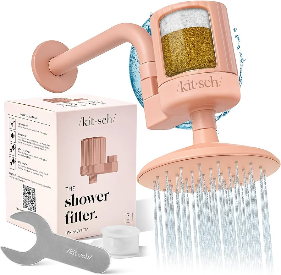 Kitsch Shower Head Filter for Hard Water – Shower Filter with KDF-55 & Calcium Sulfite, Helps R... | Amazon (US)