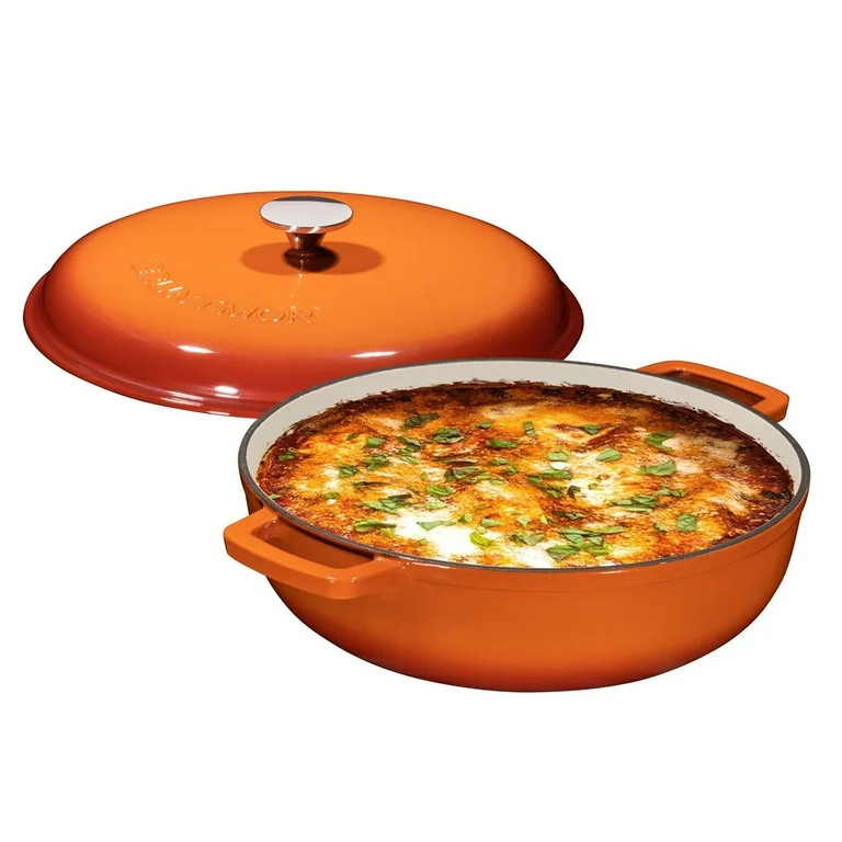 BruntmorEnameled 4.5 Quart Cast Iron Casserole Dish Dutch Oven Marmite Pot Super Heat Retention G... | Walmart (US)