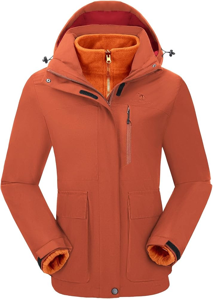 CAMELSPORTS Womens Ski Jackets Waterproof Fleece Snow Coat 3 in 1 Snowboarding Jackets Winter War... | Amazon (US)