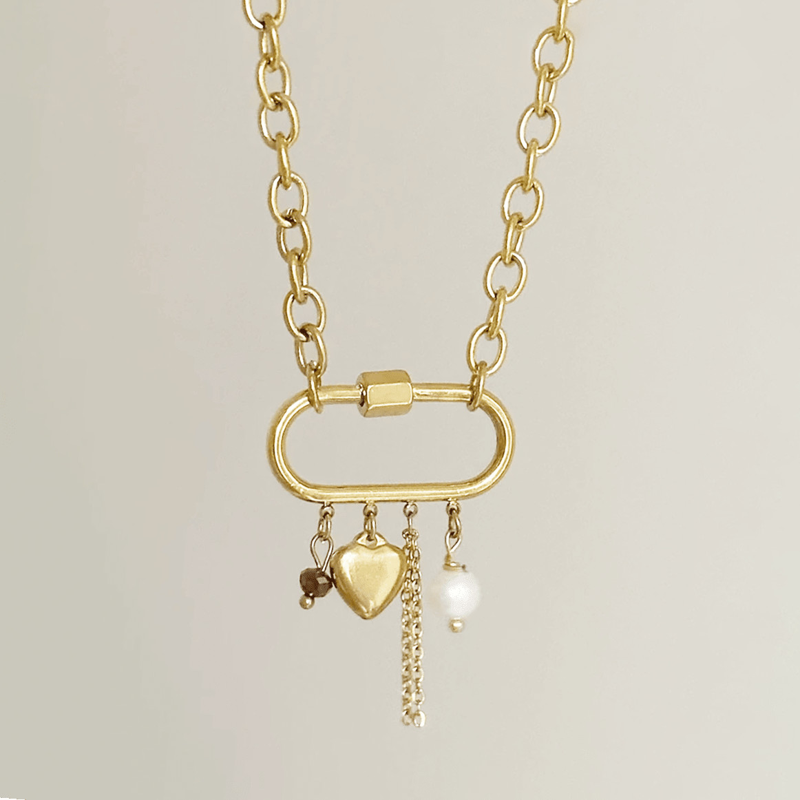 Bohemian Style Gold Chain Geometric Heart & Pearl Pendant Necklace Personality Women Necklace Par... | SHEIN