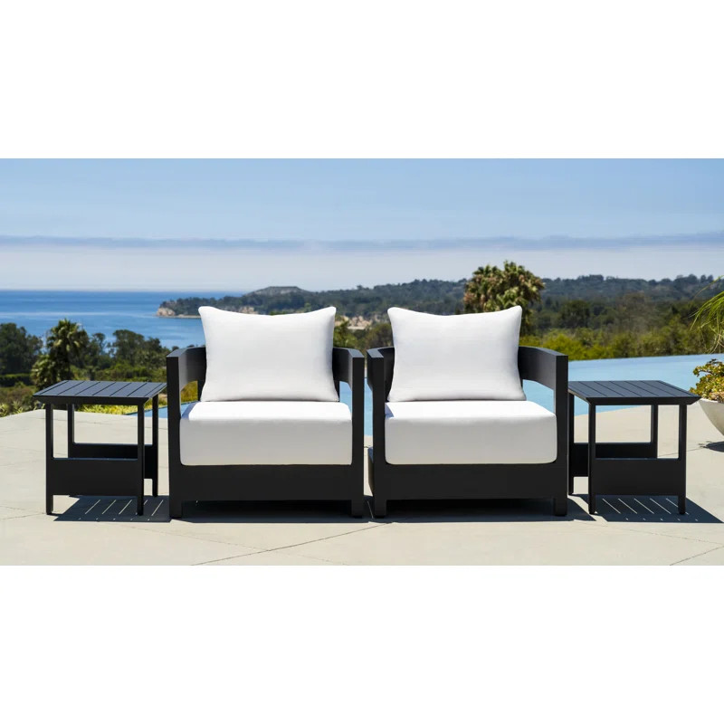 Jerryn 4Pc (CH/CH/ST/ST) Outdoor Collection, White | Wayfair North America
