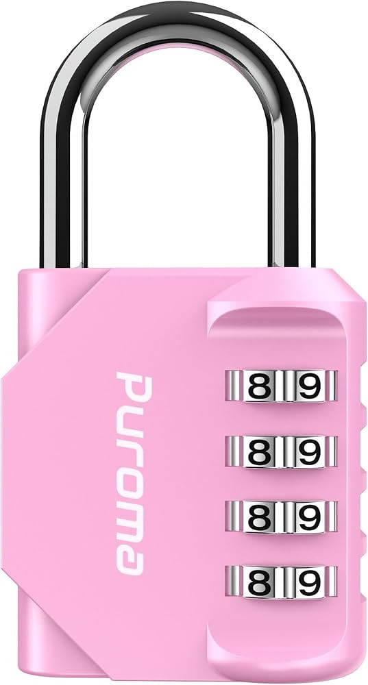 Puroma 1 Pack Combination Lock Locker 4 Digits Combo Padlock Gym Pink | Amazon (US)
