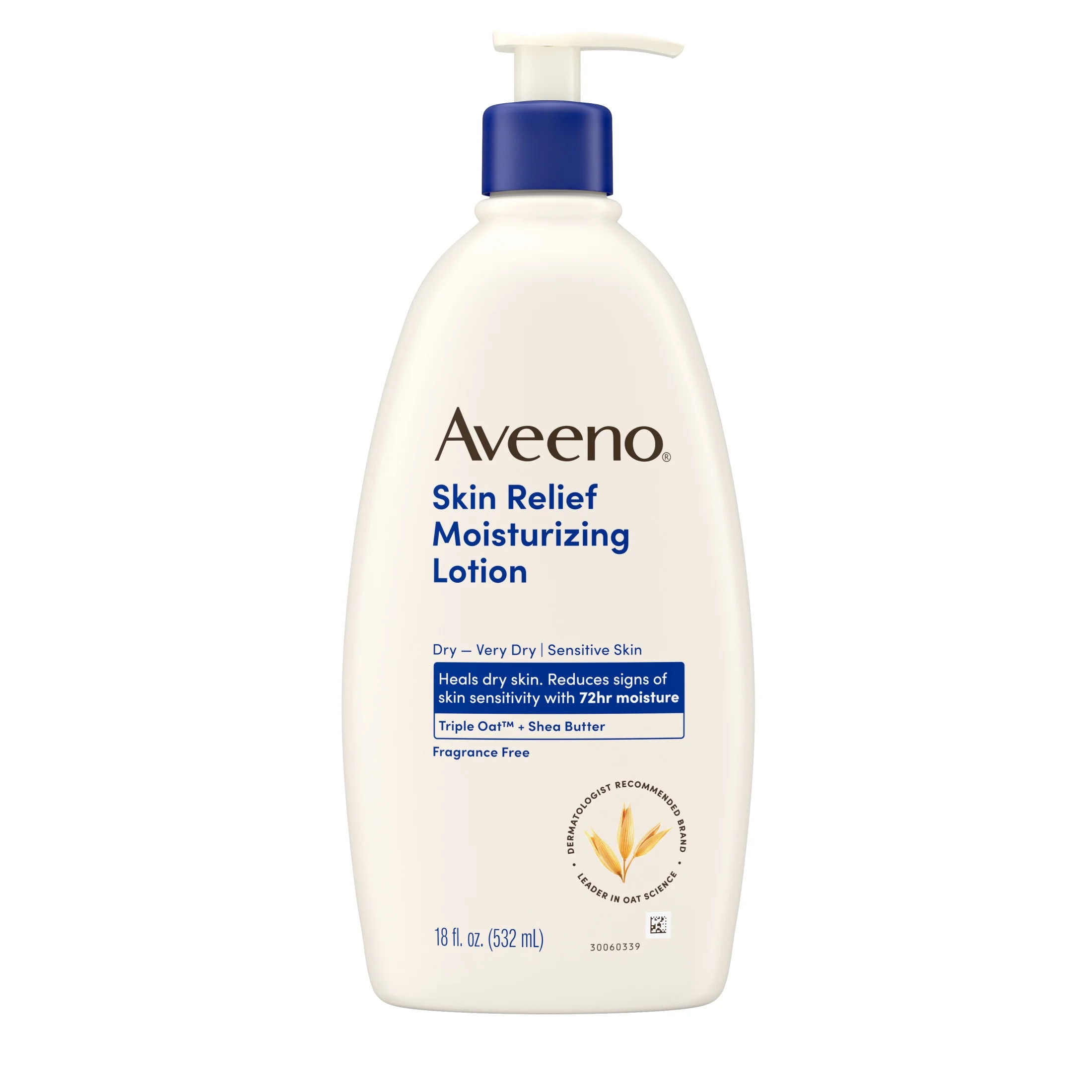 Aveeno Skin Relief Moisturizing Body and Hand Lotion for Dry Skin, Fragrance-Free, 18 oz | Walmart (US)