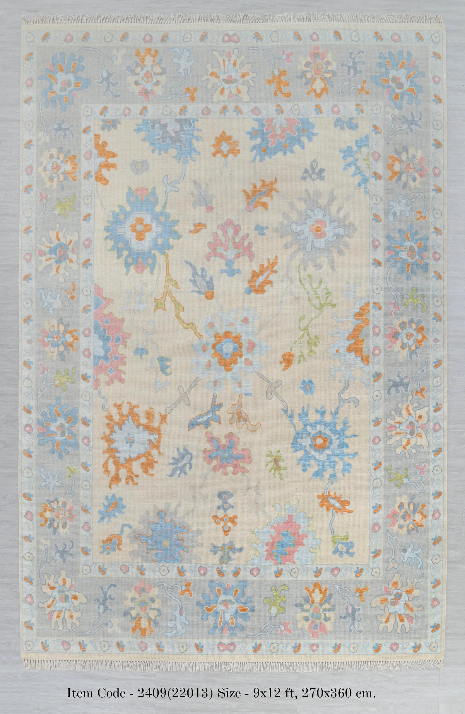 Cream Grey Colorful Premium Hand Knotted Modern Oushak Rug Premium Wool Hand Knotted Turkish Insp... | Etsy (US)