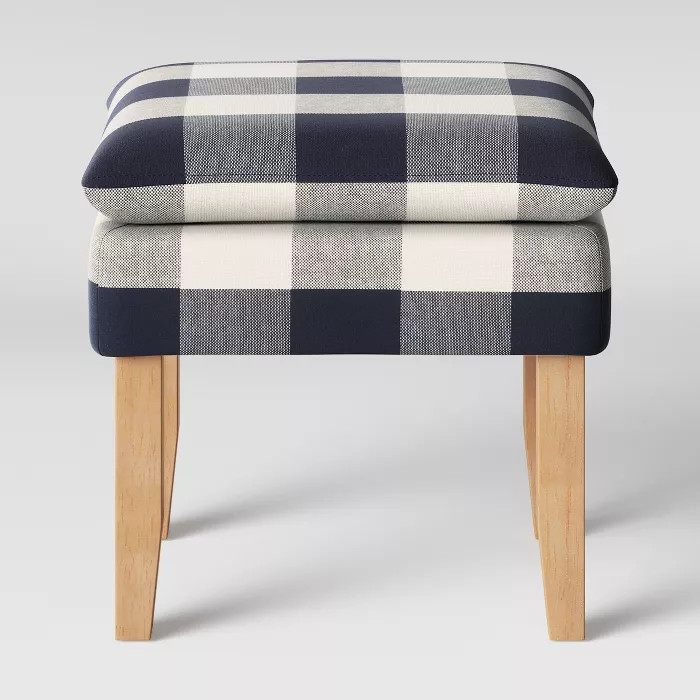 Buffalo Plaid Stool Blue - Threshold™ | Target