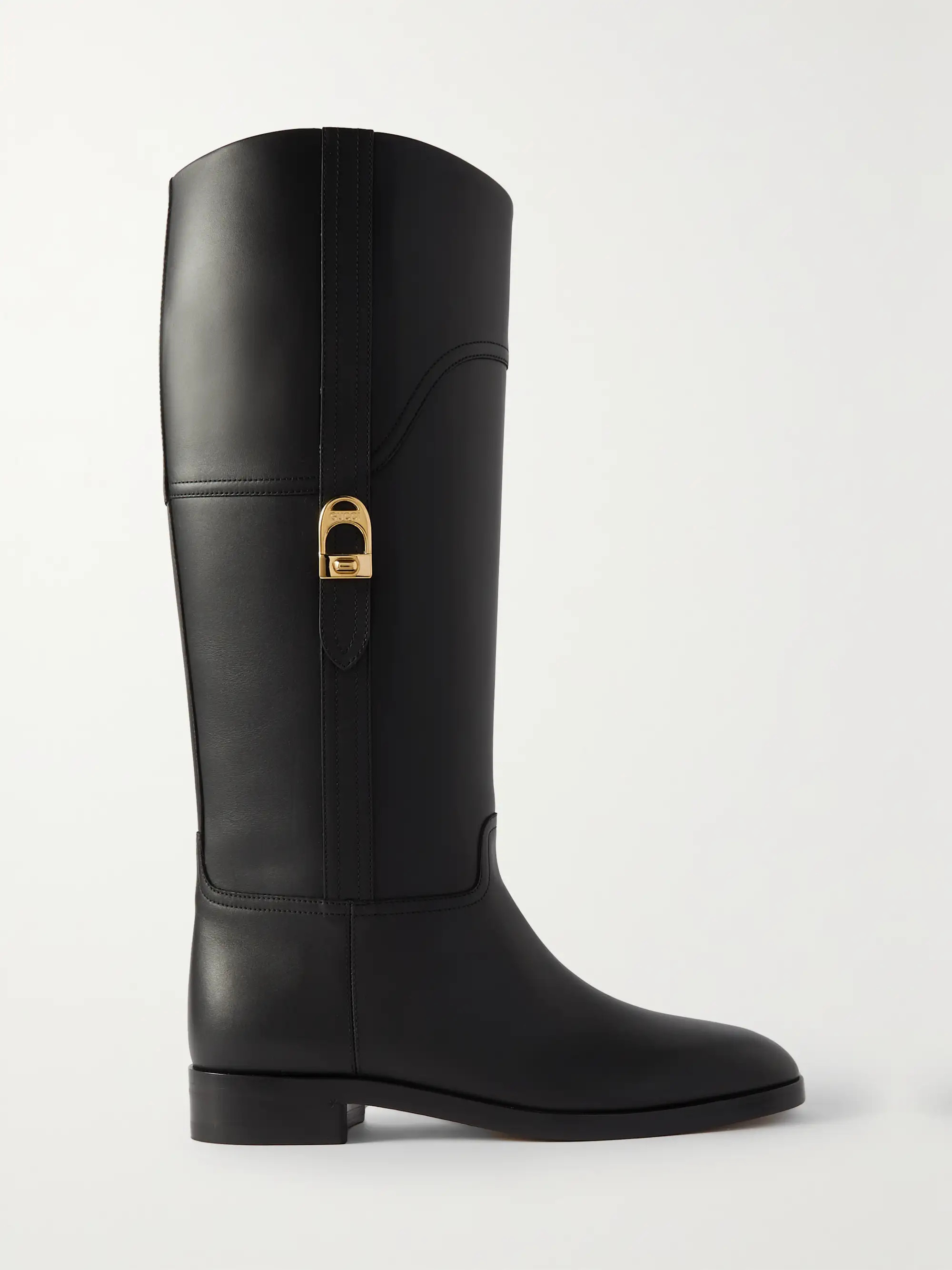 Anna buckled leather knee boots | NET-A-PORTER (US)