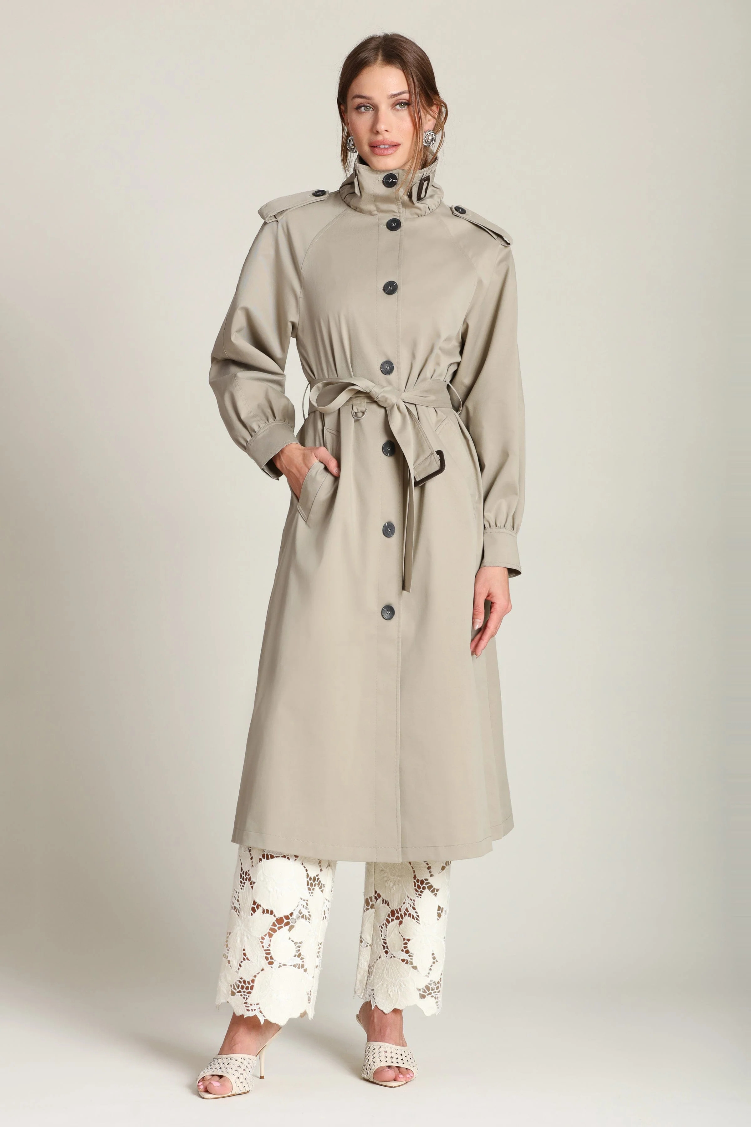 Cotton Blend Utility Trench Coat | Avec Les Filles