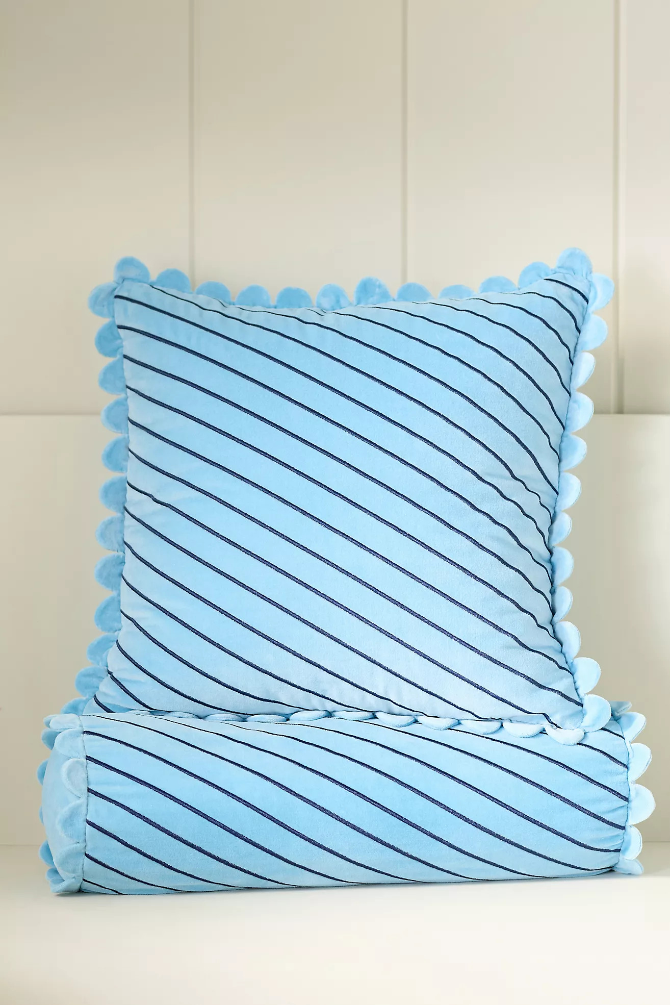 Cotton Velvet Striped Pillow | Anthropologie (US)