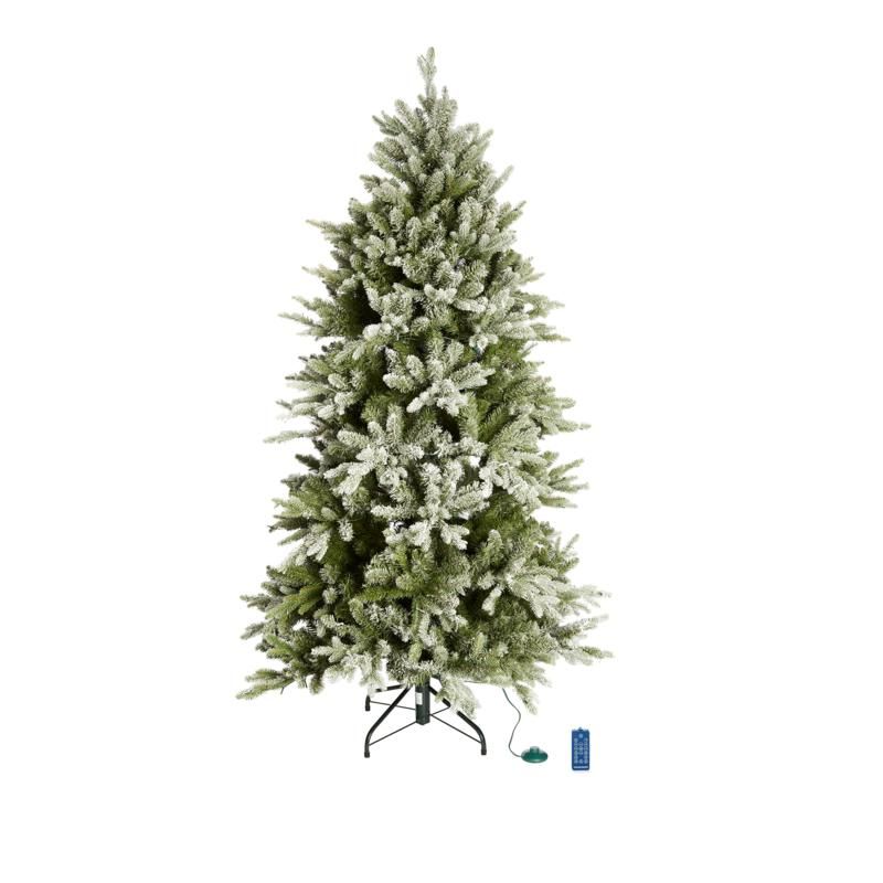 American Tree & Wreath 7.5' Color-Changing Flocked Starry Alpine Tree | HSN