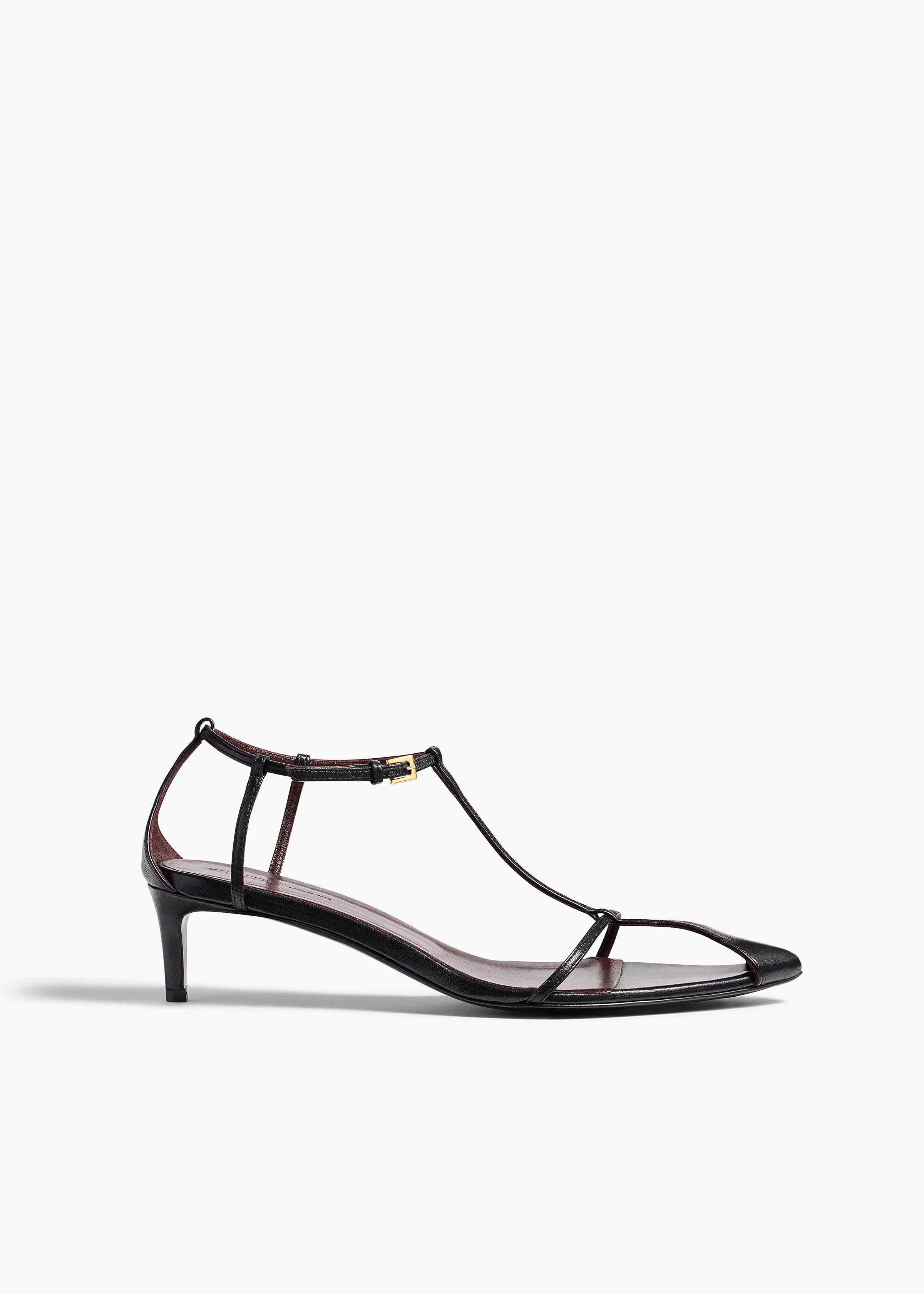 KHAITE - Bella Sandal In Black Leather | Khaite