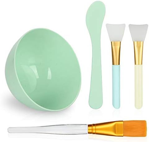 Face Mask Mixing Bowl Set, Plazuria 5 in 1 DIY Facemask Mixing Tool Kit with Facial Mask Bowl Sti... | Amazon (US)