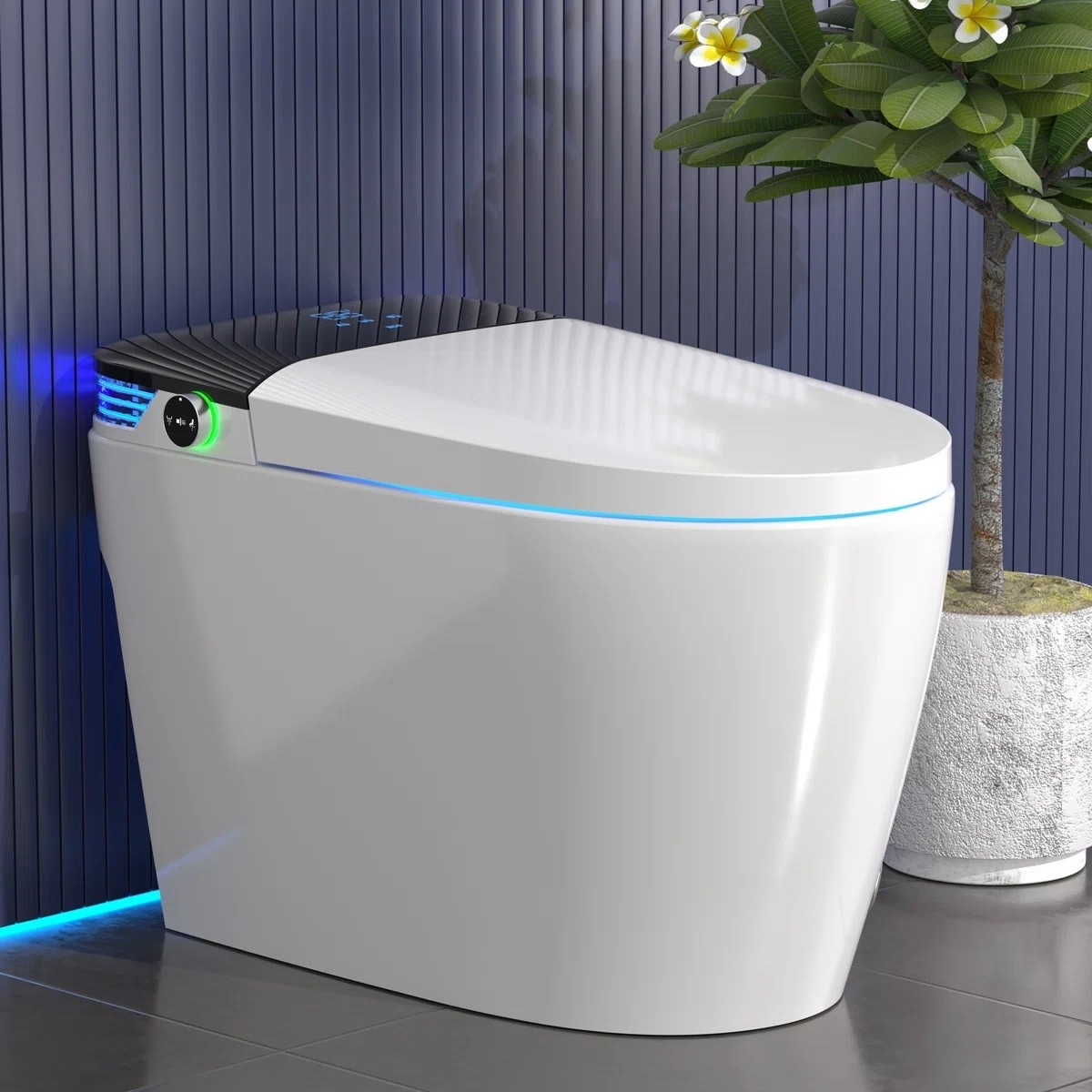 Upgrade your bathroom with this smart toilet from Wayfair, currently featured in the Warehouse Clearout and marked 85% off. Designed with a sleek tankless profile, this high-tech toilet includes a built-in bidet wash, heated seat, warm air dryer, auto open and close lid, dual flush system, and remote control operation. Perfect for creating a modern spa-like bathroom with everyday comfort and convenience.