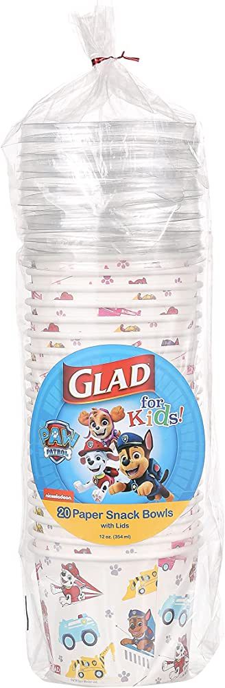 Glad for Kids 12oz Paw Patrol Paper Snack Bowls with Lids, 20 Ct | Disposable Snack Cups with Lid... | Amazon (US)